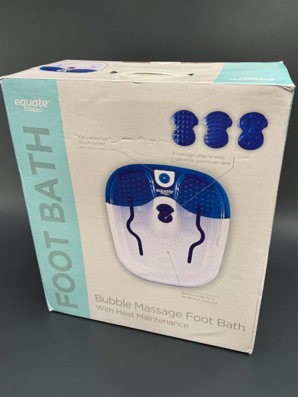 Equate Bubble Massage Foot Bath Heat Maintenance Complete EUC